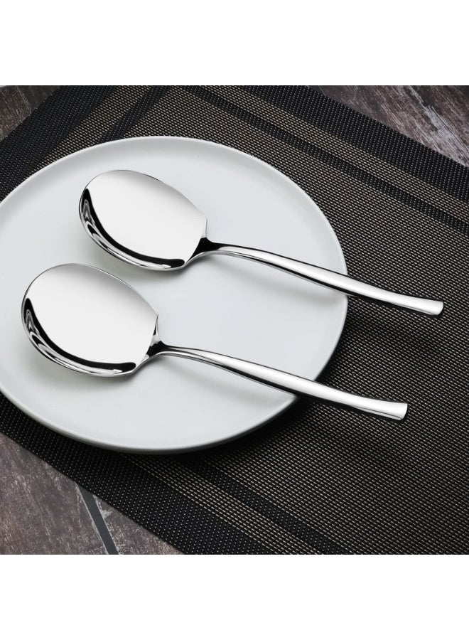 5 قطع الفولاذ المقاوم للصدأ بوفيه خدمة ملعقة، كبيرة خدمة ملعقات الطاولة، الفضة خدمة ملعقات مجموعة - Image 2